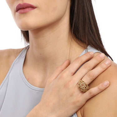 Anillo Raíces Dorado